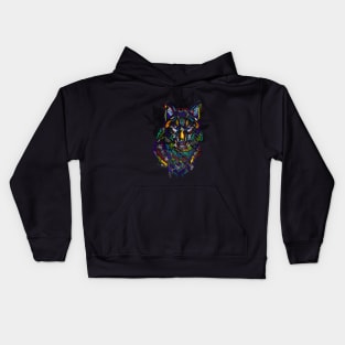 Wolf colorful illustration Kids Hoodie